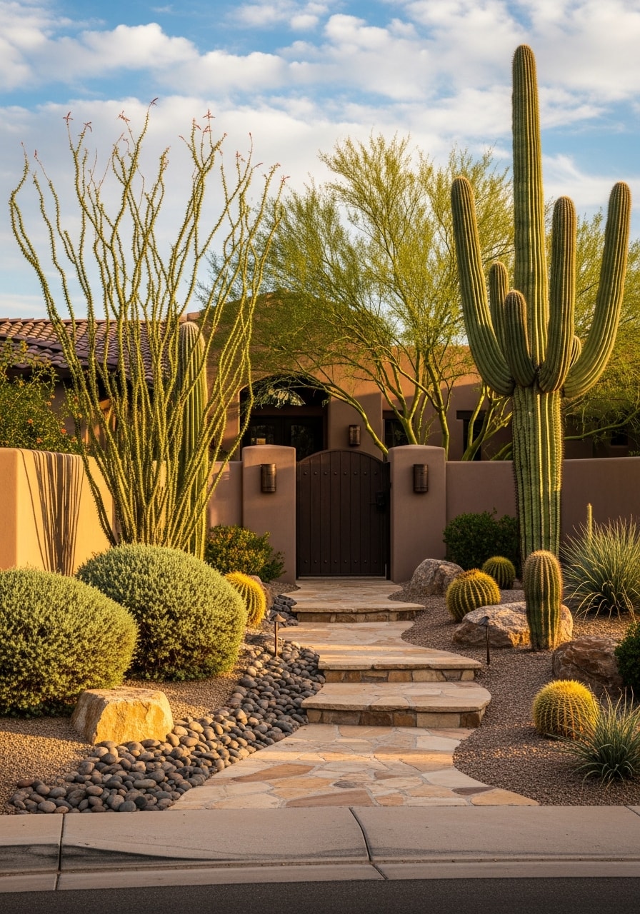 Elegant Arcadia property entrance with established landscaping and premium exterior finishes.